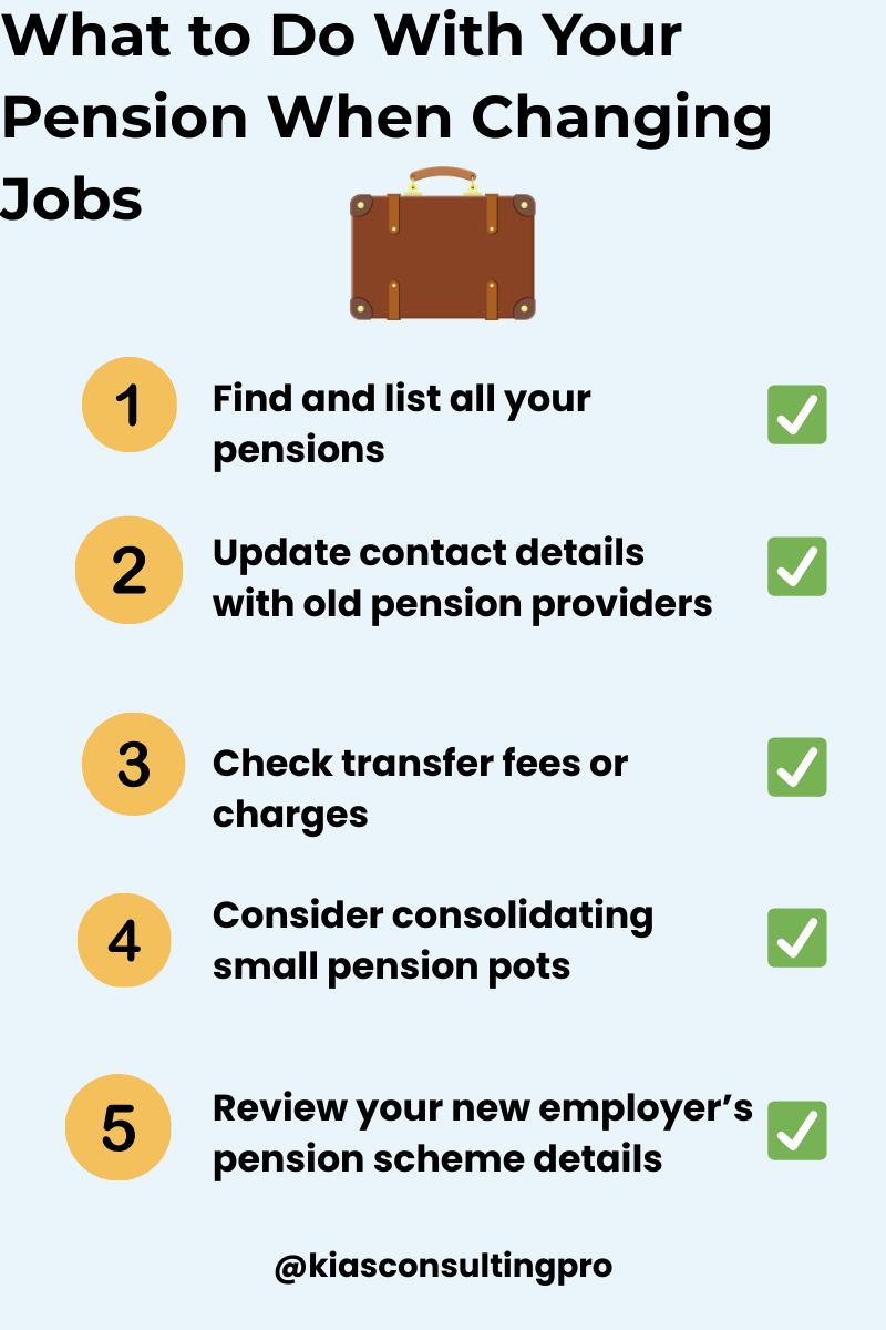 Checklist on what to do with your pension when changing jobs in the UK