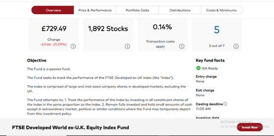 Detailed fund objective, key facts, and structure for the FTSE Developed World ex-U.K. Equity Index Fund, explaining its investment scope and performance goals.